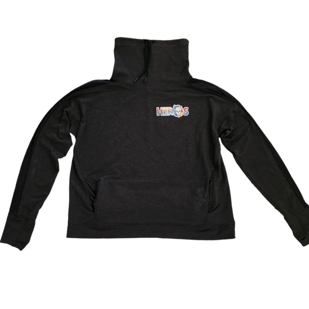 Womens Under Armour Sweatshirt Funnel/Cowl Neck Black XL John SC Abbott Heroes